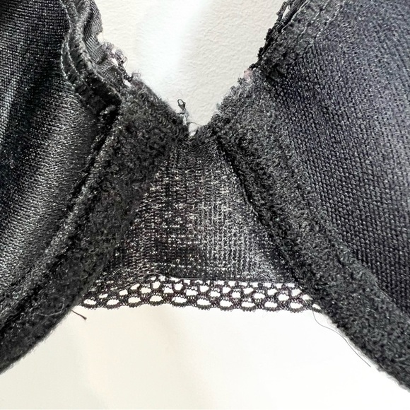 Aureole Lingerie France black pinstripe  and lace underwire bra 36C - Picture 6 of 14